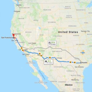 Popular Car Shipping Routes - Austin, TX to San Francisco, CA
