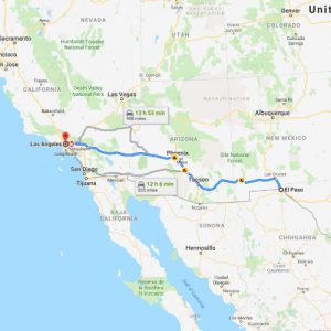 Popular Car Shipping Routes - El Paso, TX to Los Angeles, California